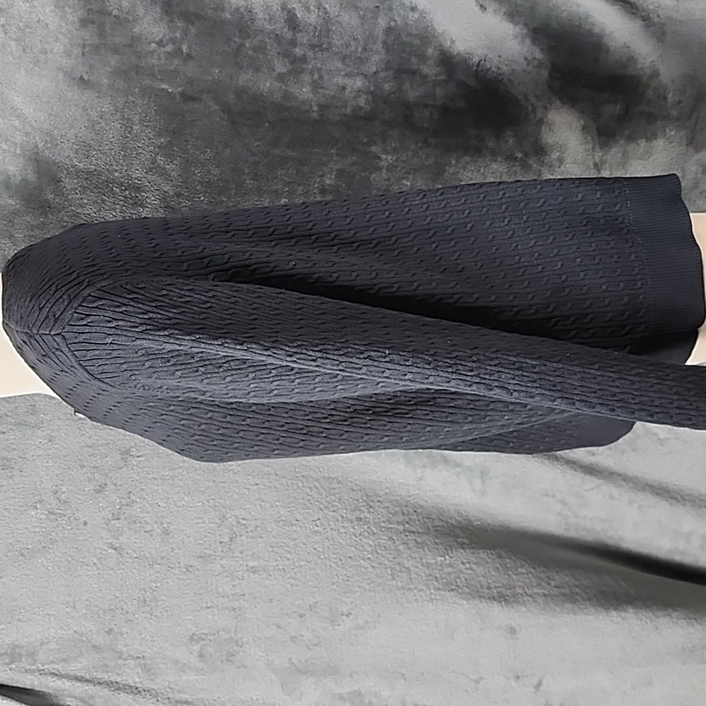 Lands' End Black Bottoned Up Sweater Cardigan 100% Cotton Size L - Picture 6 of 7